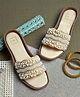 HVNLY by shoetopia Pearl Embellished Sandals - Golden