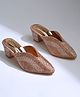 HVNLY by shoetopia Stone Embellished Heel Sandals - Rose Gold