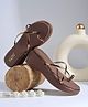 NZS Metallic Finish & Toe Ring Detailed Sandals - Brown