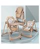 Baybee Nivio Convertible 3-in-1 Baby High Chair for Kids, Baby Swing Chair with 5 Height Adjustable, Footrest, Tray, 160° Recline, Safety Belt & Wheels Baby Feeding Chairs - Beige