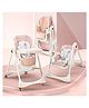 Baybee Nivio Convertible 3-in-1 Baby High Chair for Kids, Baby Swing Chair with 5 Height Adjustable, Footrest, Tray, 160° Recline, Safety Belt & Wheels Baby Feeding Chairs - Pink