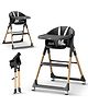 BAYBEE 3-in-1 Convertible High Chair for Kids, Babies & Toddlers Foldable Baby Feeding Chair with 5-Point Safety Harness, Adjustable & Removable Tray, Easy-to-Clean Portable Dining Chair - Black