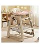BAYBEE Breeze High Chair with Musical Tray, Dual Removable Trays, 5-Point Safety Belt, Storage Basket & Detachable Cushion Space-Saving Feeding Chair for 6 Months to 3 Years - Beige