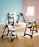 BAYBEE High Chair for Baby, 6-Level Height Adjustable with Reclining Backrest, 5-Point Safety Harness, Double Removable Tray, Footrest & Lockable Wheels - White