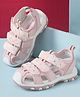 Cute Walk by Babyhug Velcro Closure Hearts Glitter Printed Sandal-Pink