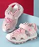 Cute Walk by Babyhug Velcro Closure Hearts Glitter Printed Sandal - Pink