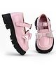 Babyoye Slip On Party Wear Shoes With Bow Applique - Pink