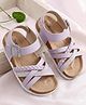 Babyoye Buckle Closure Sandal With Glitter Print - Purple