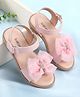 Babyoye Velcro Closure Sandal With Bow Applique - Pink