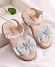 Babyoye Velcro Closure Sandal With Bow Applique - Silver