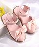 Babyoye Velcro Closure Sandal With Bow Applique - Pink