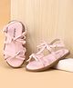 Babyoye Velcro Closure Sandal With Bow Applique - Pink