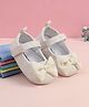 Babyoye Velcro Closure Booties with Bow Applique - Beige