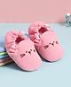 Babyoye Slip On Booties with Cat Embroidery - Pink