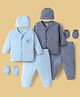 I Bears Knitted Full Sleeves Co-Ord T-Shirts & Pyjamas Printed Night Suits With Caps & Booties Pack of 2 - Multicolor