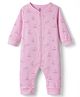 I Bears Interlock Knit Full Sleeves Romper With Duck Print - Pink