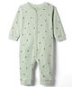 I Bears Interlock Knit Full Sleeves Romper With Fruit Print - Light Green