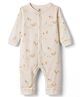 I Bears Interlock Knit Full Sleeves Romper With Hot Air Balloon Print - Cream