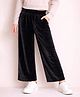 Cherry Crumble By Nitt Hyman Velvet Woven Solid Pants - Black