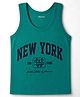 Smarty Boys Cotton Knit T-Shirt Sleeveless Round Neck Graphic Print Green 3-4 Years