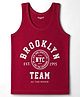 Smarty Boys Sinker Knit Sleeveless Text Printed Tank T-Shirt - Red