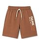 Smarty Boys Interlock Knit Knee Length Text Printed Shorts - Brown