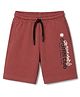 Smarty Boys Interlock Knit Knee Length Text Printed Shorts - Rose Gold