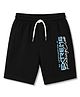 Smarty Boys Interlock Knit Knee Length Text Printed Shorts - Black
