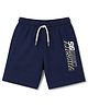 Smarty Boys Interlock Knit Knee Length Text Printed Shorts - Navy Blue