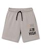 Smarty Boys Interlock Knit Knee Length Text Printed Shorts - Grey