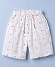 Smarty Boys Cotton Knit Knee Length Printed Shorts - White