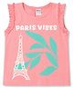 Tango Single Jersey Knit Sleeveless Top With Paris Print - Pink