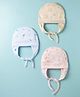 I Bears Interlock Knit Animal Printed Baby Caps Pack of 3 Multicolor - Diameter 16 cm