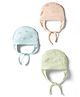 I Bears Interlock Knit Animal Printed Baby Caps Pack of 3 Multicolor - Diameter 16 cm