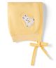 Child World Single Jersey Knit Bunny Embroidered Cap With Knot Golden - Diameter 13.5 cm