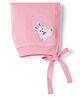 Child World Single Jersey Knit Bunny Embroidered Cap With Knot Pink - Diameter 15.5 cm