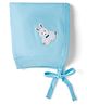 Child World Single Jersey Knit Bunny Embroidered Cap With Knot Turquoise - Diameter 15.5 cm