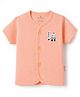 Child World Sinker Knit Half Sleeves Jhabla with Car Print - Peach