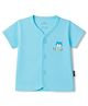 Child World Sinker Knit Half Sleeves Bear Printed Jhabla - Light Blue