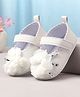 Cute Walk by Babyhug Velcro Closure Booties With Floral Applique - White
