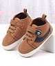 Cute Walk by Babyhug Velcro Closure Solid Booties - Tan