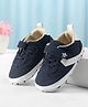 Cute Walk by Babyhug Velcro Closure Solid Booties - Navy Blue
