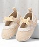 Cute Walk by Babyhug Velcro Closure Booties With Lace Detailing - Golden