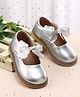 Babyoye Slip On Ballerina with Bow Applique - Silver