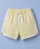 Zero Sinker Knit Above Knee Length Solid Shorts - Light Yellow