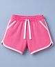 Zero Sinker Knit Above Knee Length Solid Shorts - Pink