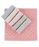 Zero Cotton Knit Polka Dots Printed Hand & Face Towel Pack Of 6 L 25 x B 24 cm -Multicolor