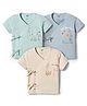 Zero Sinker Knit Half Sleeves Printed Jhablas Pack of 3 - Beige & Blue