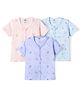 Zero Sinker Knit Half Sleeves Printed Jhablas Pack of 3 - Blue & Peach