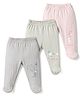 Zero Sinker Knit Animal Printed Bootie Leggings Pack of 3 - Silver Baby Pink & Olive Green